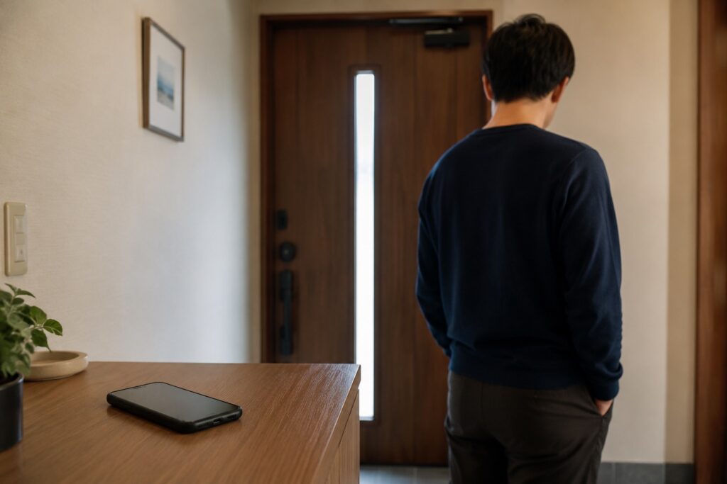 スマホを玄関に置いたまま過ごす