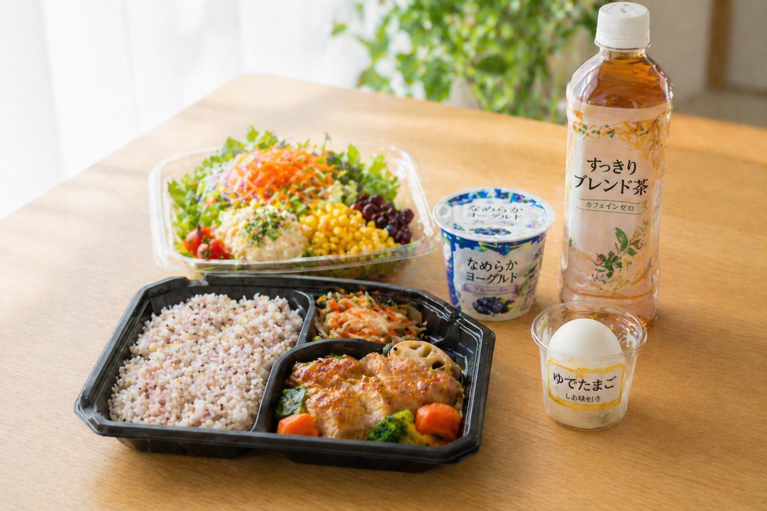 コンビニで揃えた栄養バランスが取れた食事