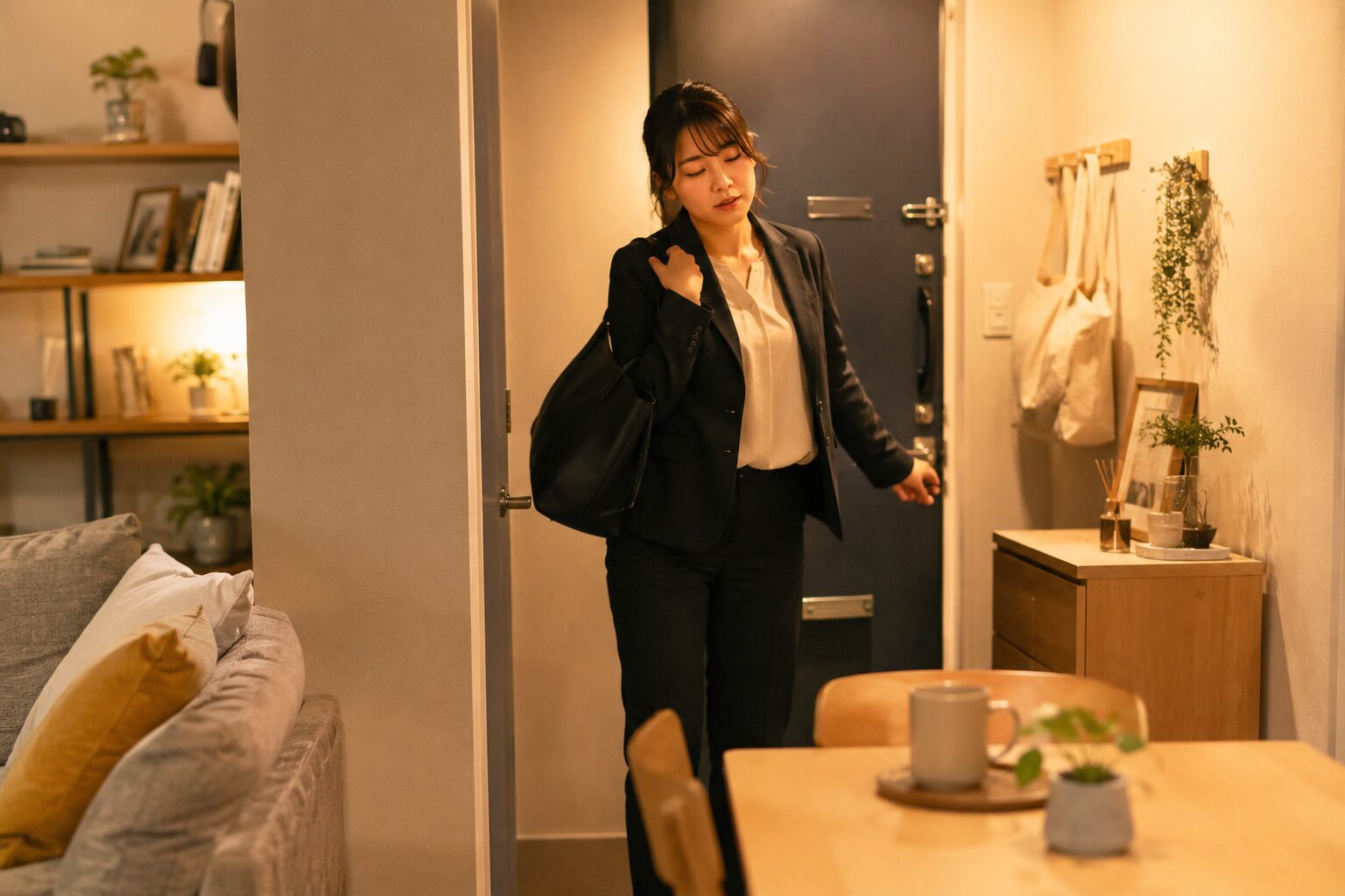 仕事が終わって帰宅