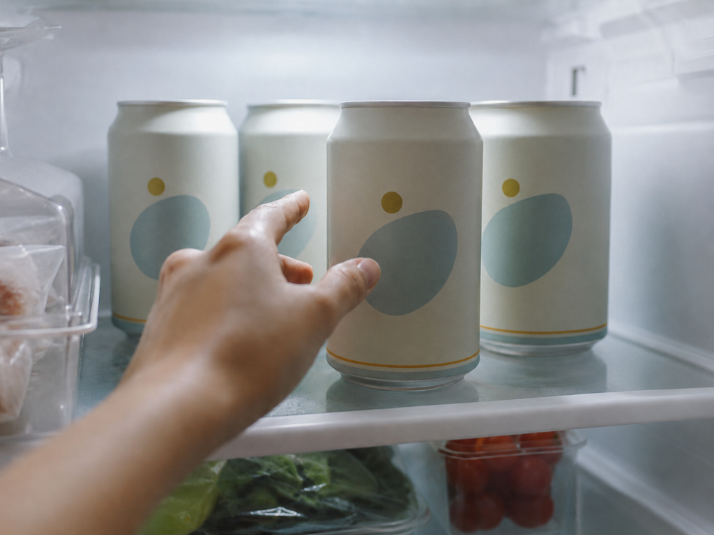 冷蔵庫に冷やしておいた飲み物を飲む