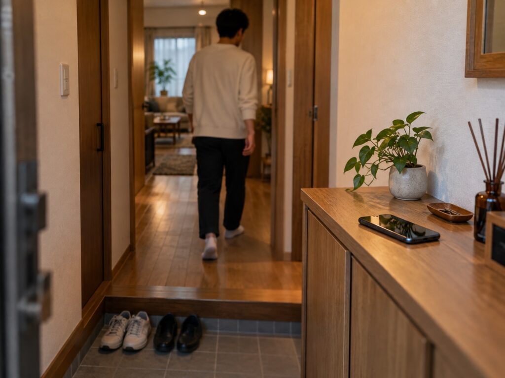 手の届かないところにスマホを置く